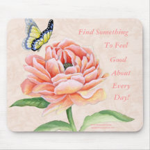 Peony & Butterfly Feel Good Mousepad