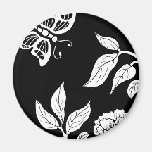 Peony & Butterfly Fridge Magnet