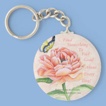 Peony & Butterfly Pin keychains