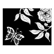 Peony & Butterfly Postcard