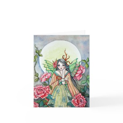 Peony Dawn Fairy - Blank Card by cckuik