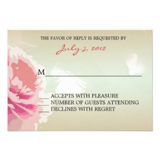 Peony Floral Wedding RSVP Response Cards Custom Announcement