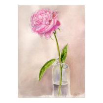 Peony Flower Still Life in Watercolor posters by CSiravo Peony Flower Still Life in Watercolor posters