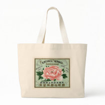 Peony Flowers Vintage Japanese Silk Label Canvas Bags