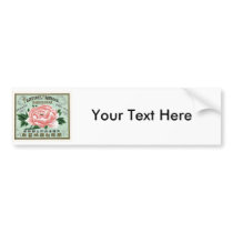 Peony Flowers Vintage Japanese Silk Label Bumper Stickers