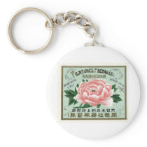 Peony Flowers Vintage Japanese Silk Label Key Chains