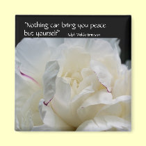Peony Inner Peace Inspirational Quote Magnet magnets
