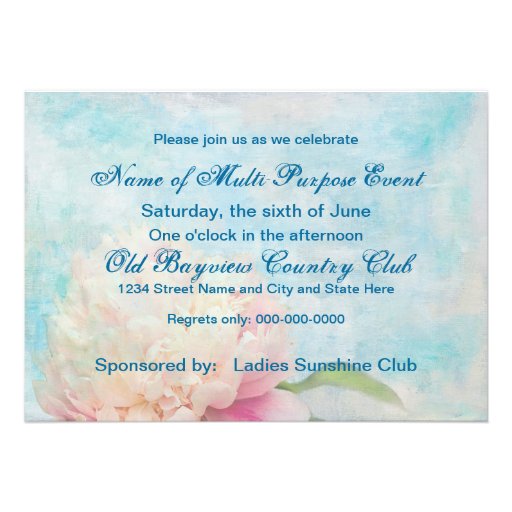Peony Invitation - Multi-Purpose