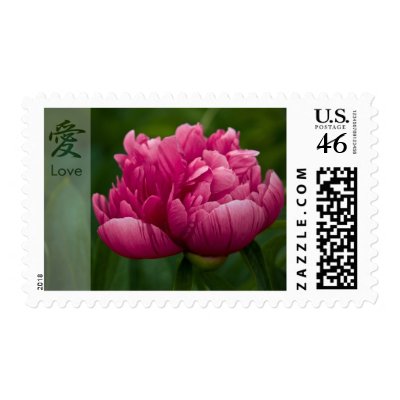 Peony • Kanji Love Stamp by SabineStGreetings