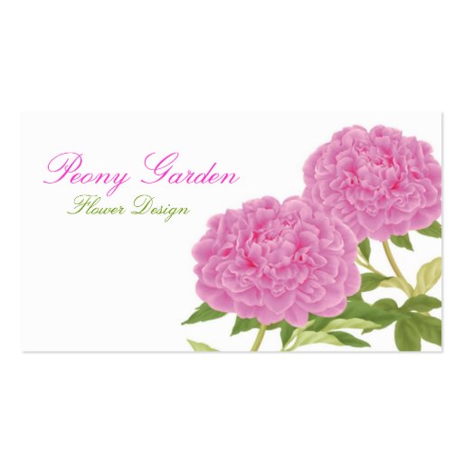 Peony Love Business Card (White) (front side)