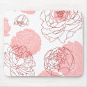 Peony Motif Mousepad by tshirtdujour Peony Motif Mousepad