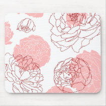 Peony Motif Mousepad