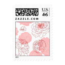 Peony Motif Postage postage