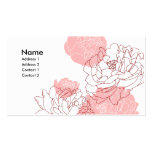 Peony Motif Profile Card business cards