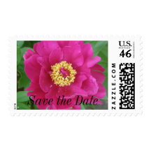 peony, Save the Date Postage Stamps