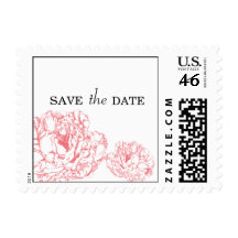 Peony Save the Date Stamp