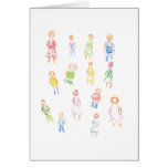 People Colorful Figures Drawing Torn paper clear b Cards