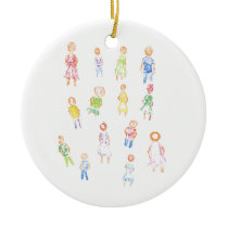 People Colorful Figures Drawing Torn paper clear b Christmas Ornament