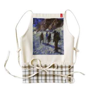 People enjoying on a glacier zazzle HEART apron