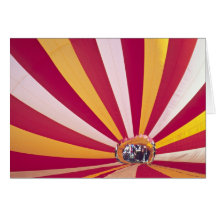 People filling a hot air balloon, Fort Collins, Greeting Card