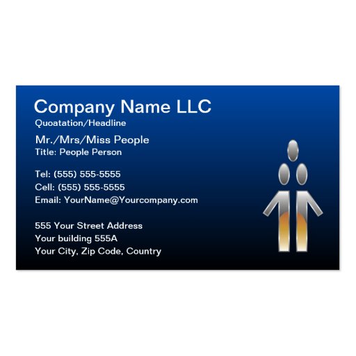 People, Human Resources Business Card Templates (front side)