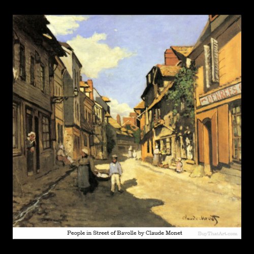 People in Street of Bavolle by Claude Monet Posters