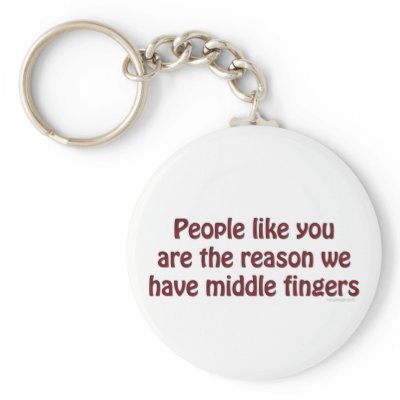 People Like You Fingers Keychain by ironydesign