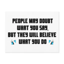 People may doubt what you say christian gift postcards