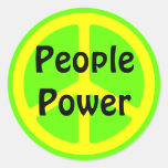 People Power Yellow Peace Sign Sticker