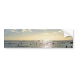 People Swimming at Waikiki Beach at Sunset, Hawaii Bumper Stickers