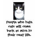 People who hate cats will come back as mice t-shirts
