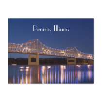 Peoria Illinois Murray Baker Bridge PostCard by Lycosboy Peoria Illinois Murray Baker Bridge PostCard