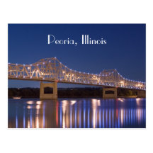 Peoria Illinois Murray Baker Bridge PostCard