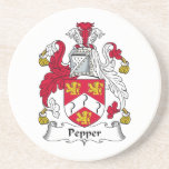 Pepper Family Crest Beverage Coaster