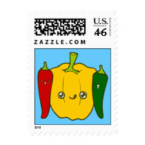 Pepper Family Doodle Art Postage stamps