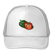 Pepper green and red graphic hat