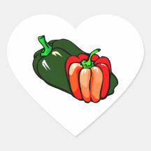 Pepper green and red graphic heart sticker