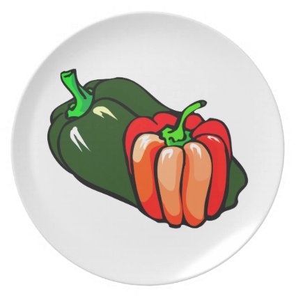 Pepper green and red graphic party plate