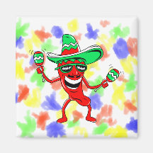 Pepper maracas sombrero sunglasses.png refrigerator magnet
