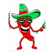 Pepper maracas sombrero sunglasses.png postcards