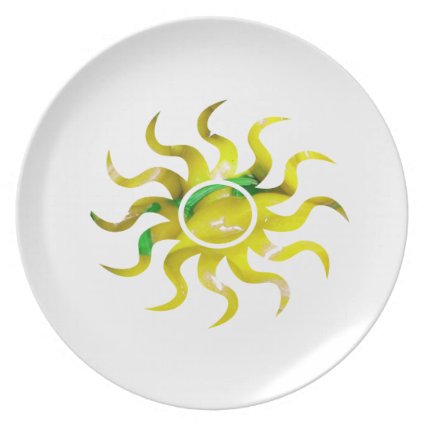 Pepper pile yellow sun cutout shape 2 dinner plate