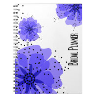 Pepper Poppies cobalt blue bridal planner Spiral Notebooks