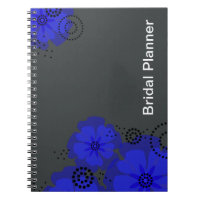 Pepper Poppies cobalt blue bridal planner Note Book