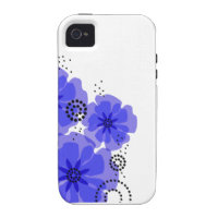 Pepper Poppies cobalt blue Case-Mate iPhone 4 Cases
