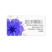 Pepper Poppies - cobalt blue Custom Address Labels