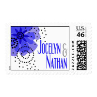 Pepper Poppies - cobalt blue Postage Stamps