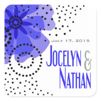 Pepper Poppies - cobalt blue Sticker