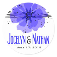 Pepper Poppies - cobalt blue Sticker