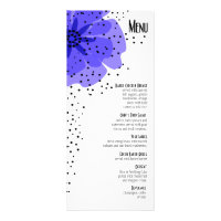 Pepper Poppies Dinner Menu blue Personalized Announcement