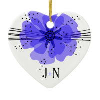 Pepper Poppies photo - blue Ornament